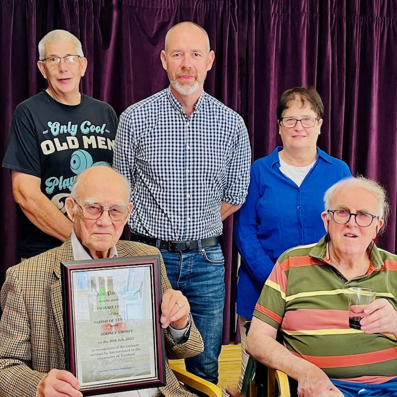 Rodney Thorpe receives Freedom of the Parish from Chairman Paul Townson